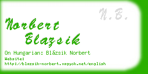 norbert blazsik business card